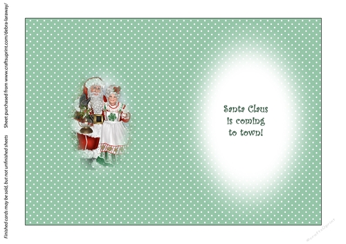 Clean & Simple Christmas, Quick Card, Layered, Decoupage, Santa Claus, St Nick,5 insert B