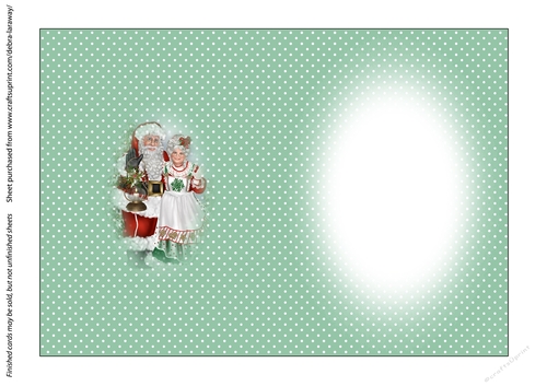 Clean & Simple Christmas, Quick Card, Layered, Decoupage, Santa Claus, St Nick,5 insert A