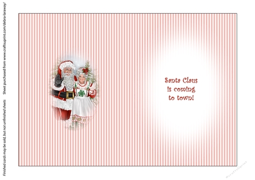Clean & Simple Christmas, Quick Card, Layered, Decoupage, Santa Claus, St Nick,6 insert B