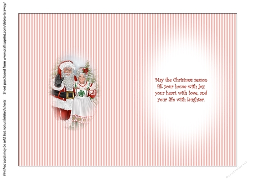 Clean & Simple Christmas, Quick Card, Layered, Decoupage, Santa Claus, St Nick,6 insert C