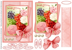 seed packet 9, vintage, gardening, mothers day, Easter, get well, all occasion, flowers, mom, mum, birthday, pink