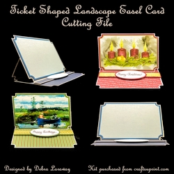 Ticket, Easel Card, Cutting File, Template, Shaped Easel, Interactive Card