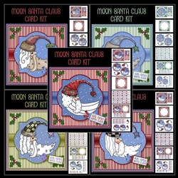 cup1163247_1571 - Bumper Kit, Moon Santa, Santa, Christmas, Quick Card, Layered, Decoupage, Santa Claus, Card, Holiday