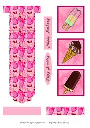 Pink Ice Cream Waterfall Card