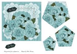 Teal Roses and Lace