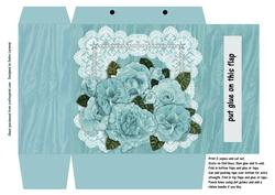 Teal Roses and Lace Gift Bag