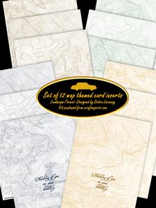 Landscape Map Themed Birthday Inserts