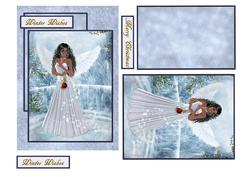 Christmas Angel and Ornament - Dark Skin and Hair