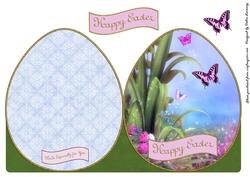 Easter Egg Shaped Floral Quick Card