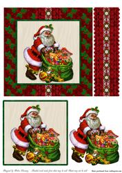 Jolly Santa and Toys Christmas Card Santa Card 