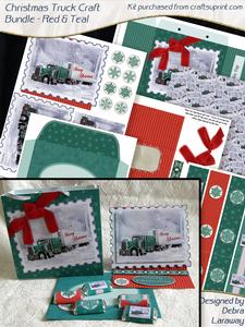 Christmas Truck / Lorry Craft Bundle in Teal and Red