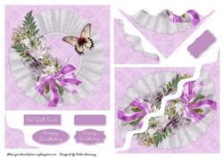 Lilac Bouquet Wavy Corner Stacker