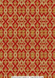 Paris Christmas Red and Gold Damask
