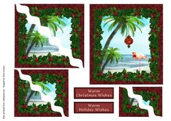 Christmas Flamingo Wavy Pyramid