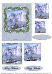 Peaceful Winter Deer Pyramid Front