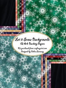 Let It Snow Jewel Tone Snowflake Christmas Backgrounds Holiday Papers
