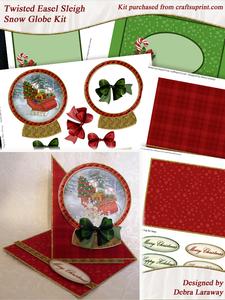 Twisted Easel Christmas Sleigh Snow Globe
