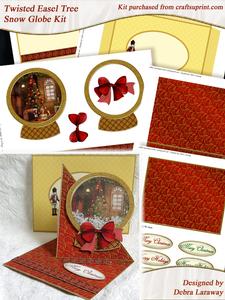 Twisted Easel Festive Tree Snow Globe