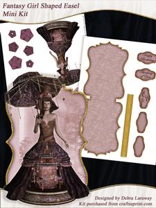 Fantasy Girl in Rose Shaped Easel