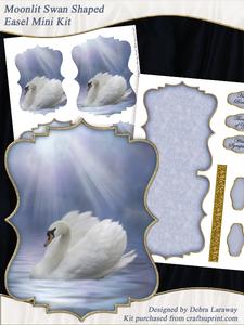 Moonlit Swan Shaped Easel Card