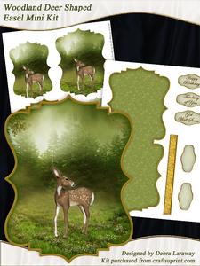Woodland Deer Shaped Easel Card