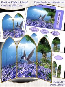 Field of Violets Card and Gift Bag