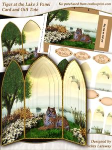 Tiger at the Lake Card and Gift Bag
