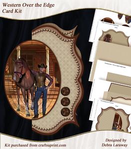 Western Cowboy Over the Edge Bracket Card for Men
