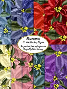 Poinsettia Christmas Backgrounds Holiday Papers