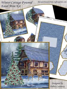 Winter Cottage Pyramid Easel