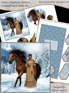 Winter Native American Princess Pyramid Easel