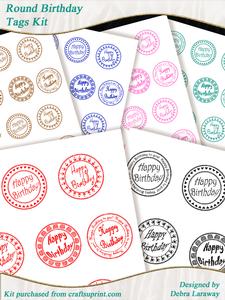 Round Birthday Sentiment Tags