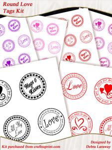Round Love Valentine Romance Sentiment Tags