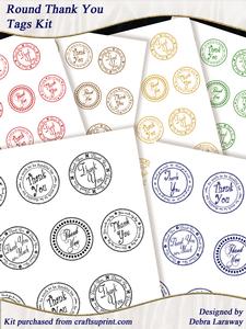 Round Thank You Sentiment Tags