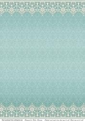 Aqua Damask and Lace