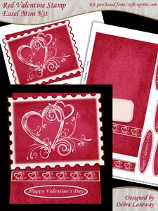 Red Valentine Love Romance Stamp Easel Kit