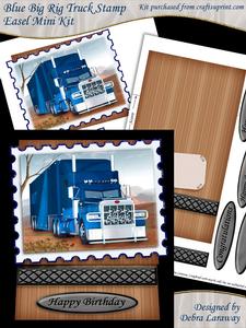 Blue Big Rig Truck Stamp Easel Kit