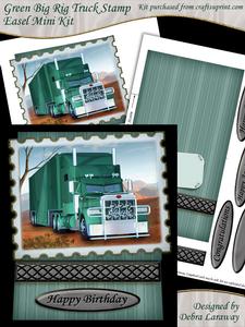 Green Big Rig Truck Stamp Easel