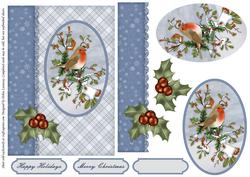 Christmas Holly & Bird