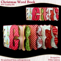 Christmas Word Book Shaped Scrapbook