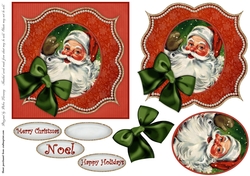 Square Bracket Christmas Card Santa Card A