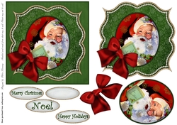 Square Bracket Christmas Card Santa Card B
