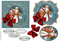 Square Bracket Christmas Card Santa Card C