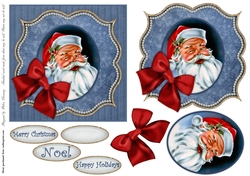 Square Bracket Christmas Card Santa Card F