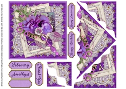 February Amethyst Birthstone Quick Card