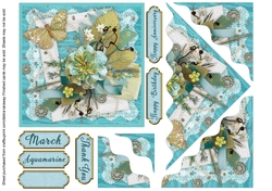 March Aquamarine Birthstone Quick Card