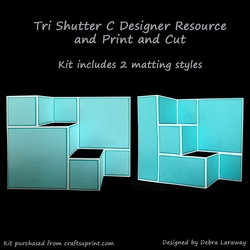 Tri Shutter Card C Commercial Use and Print and Cut Template