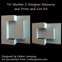 Tri Shutter Card E Commercial Use Template and Print and Cut