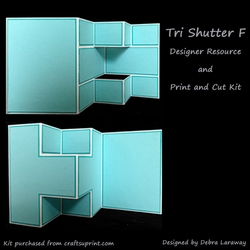 Tri Shutter Card F Commercial Use Template and Print and Cut
