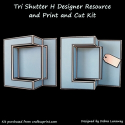 Tri Shutter Card H Commercial Use Template and Print and Cut